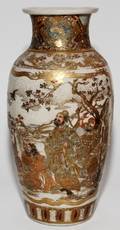JAPANESE SATSUMA EARTHENWARE VASE MEIJI PERIOD