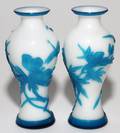 CHINESE PEKING GLASS VASES PAIR H 6