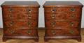 ENGLISH BURLWOOD CHESTS PAIR H 29 L 25