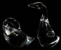 011198 STEUBEN GLASS GOOSE  GANDER FIGURES