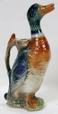 010076 FRENCH HAND PAINTED ST CLEMENT PITCHER H 12