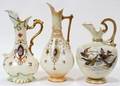 122085 ROYAL WORCESTER  CROWN DEVON PORCELAIN EWERS