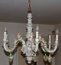 022124 DRESDEN SIX LIGHT CHANDELIER C 1920S H 24