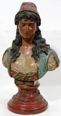 021196 COMPOSITION BUST OF ARAB GIRL C 1900 H 18