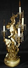 020130 ITALIAN POTTERY FIGURAL LAMP H 37