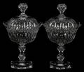 CRYSTAL COVERED COMPOTES PAIR H 12 DIA 7