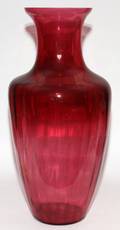 CRANBERRY GLASS MONUMENTAL VASE C 1870 H 31