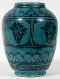 ISLAMIC POTTERY VASE 19TH C H 9 DIA 7