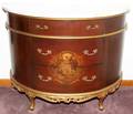011213 FRENCH STYLE WALNUT DEMI LUNE COMMODE