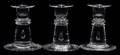 011209 STEUBEN GLASS LOW TEARDROP CANDLESTICKS