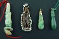 010141 CARVED JADE RECTANGULAR PENDANTS 4 H 1 12