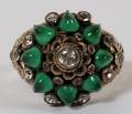122150 14KT GOLD RING CABOCHON EMERALDS