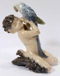 121255 ROYAL COPENHAGEN PORCELAIN FIGURE OF A FAUN