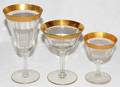 021263 GOLDBANDED GLASS STEMWARE  PLATES C 1920