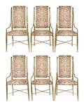 Set of 6 Mastercraft Brass Dining Chairs