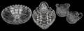 011286 ANTIQUE CUT CRYSTAL ENSEMBLE FOUR PIECES