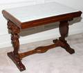 WALNUT TABLE WITH WHITE MARBLE TOP C 1920