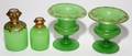 OPALINE GLASS SCENT BOTTLES  PAIR OF URNS