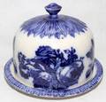 011262 STAFFORDSHIRE BLUE  IRONSTONE CHEESE KEEPER