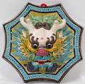 010163 CHINESE POTTERY FOO LION PLAQUEMASK