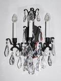122185 METAL AND CRYSTAL THREELIGHT SCONCES FOUR
