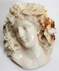 031291 CARVED IVORY BROOCH EARLY 20TH C L 1 34