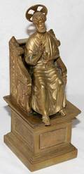 031307 BRASS FIGURE OF ST PETER H 8 12 W 3