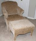 030201 UPHOLSTERED ARM CHAIR  OTTOMAN TWO