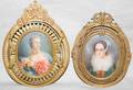 022211 EUROPEAN OVAL MINI FEMALE PORTRAITS ON IVORY