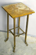 Gilt metal marble top stand