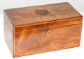 022185 ENGLISH FLAME GRAIN MAHOGANY TEA CADDY H 6