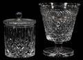WATERFORD CRYSTAL VASE  ONE UNMARKED JAR