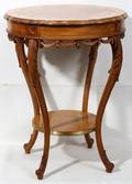 012237 FRENCH STYLE WALNUT  SATINWOOD ROUND TABLE