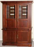 012233 TWO SECTION MAHOGANY CABINET H 80 L 57