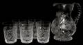 011305 CUT GLASS LEMONADE SET SIX PIECES