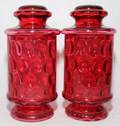 011292 CRANBERRY GLASS APOTHECARY JARS LATE 19TH C