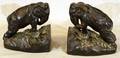 010207 BRONZE CLAD ELEPHANT FORM BOOKENDS H 6 L 6