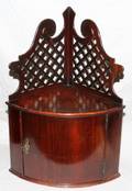 122233 ANTIQUE MINIATURE MAHOGANY HANGING CABINET