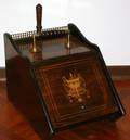 122227 VICTORIAN INLAID ROSEWOOD COAL SCUTTLE