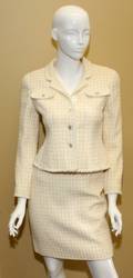 121334 CHANEL BOUTIQUE WOOL BLEND SKIRT SUIT