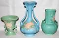 031361 WELLER POTTERY VASES THREE H 6 1212 12