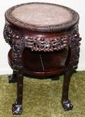 031328 CHINESE TEAKWOOD STAND C 1900 H 26 DIA 19