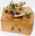 021320 BRASS SEXTANT WITH WOOD CASE MADE IN INDIA