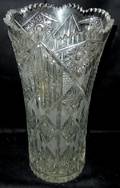 020271 CUT CRYSTAL TRUMPET FORM VASE H 15 DIA 8