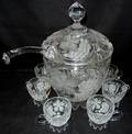 020269 CUT CRYSTAL PUNCH SET NINE PIECES