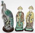 CHINESE GLAZED POTTERY FIGURES THREE