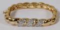 012281 14KT GOLD  1CT DIAMOND SQUARE BANGLE