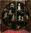 011340 JAPANESE LACQUERED PANEL SCREEN