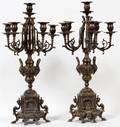 010235 FRENCH EMPIRE STYLE BRASS SIXLIGHT CANDELABRA