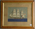 English woolwork ship portrait